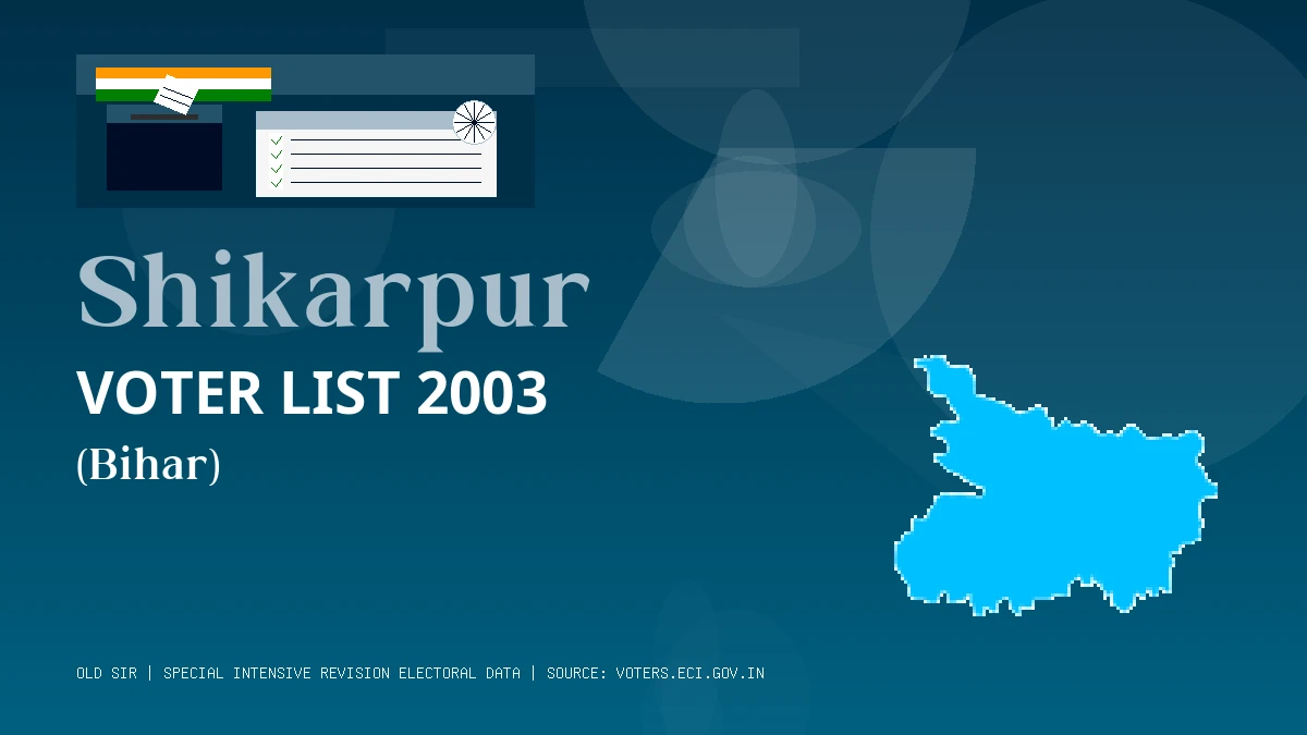 Shikarpur Voter List 2003 PDF Download Bihar