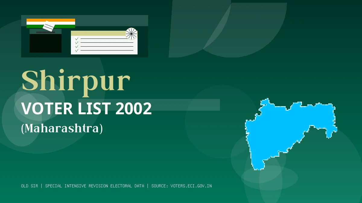 Shirpur Voter List 2002 PDF Download Maharashtra