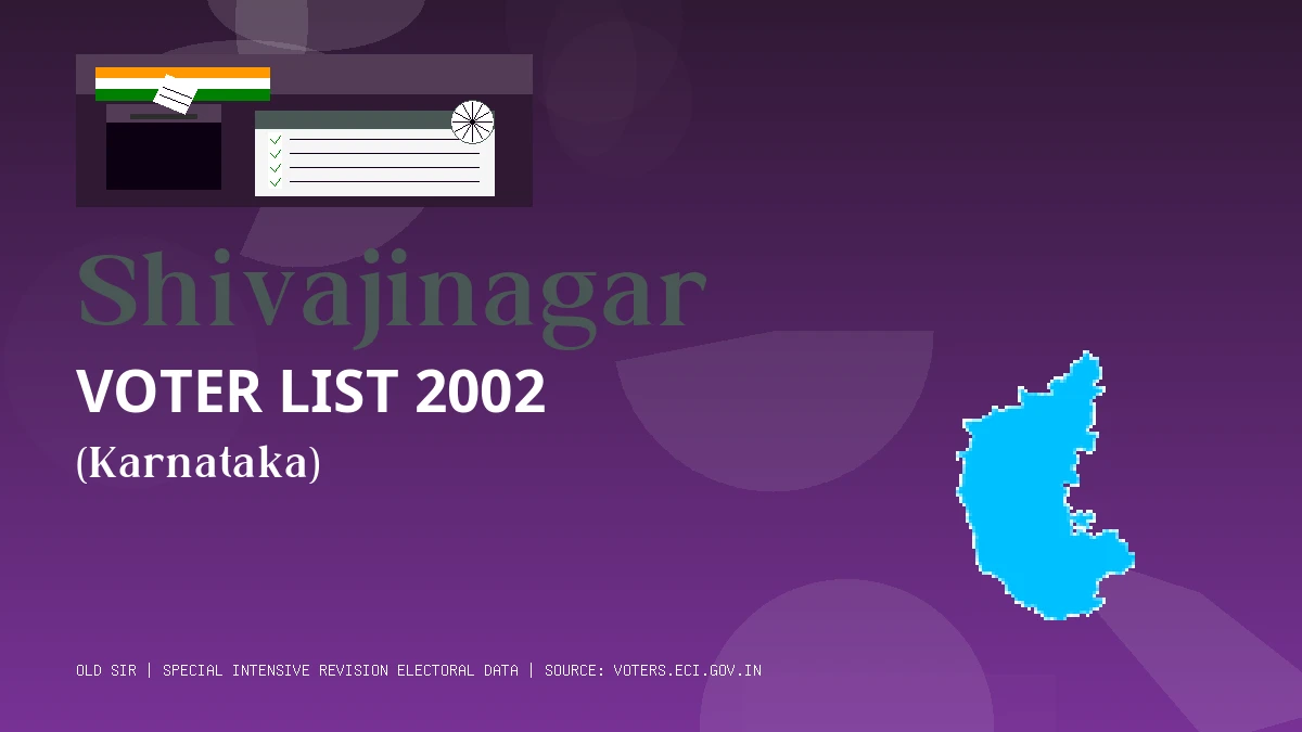 Shivajinagar Voter List 2002 PDF Download Karnataka