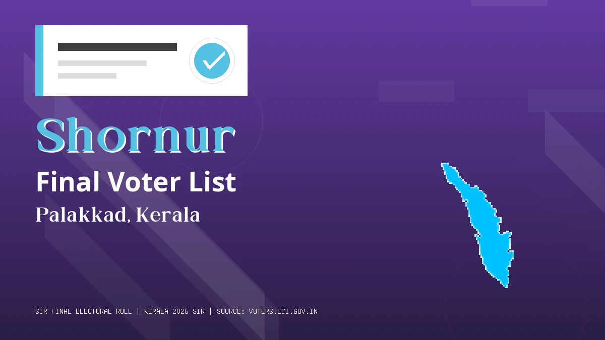 Shornur Final Voter List Kerala