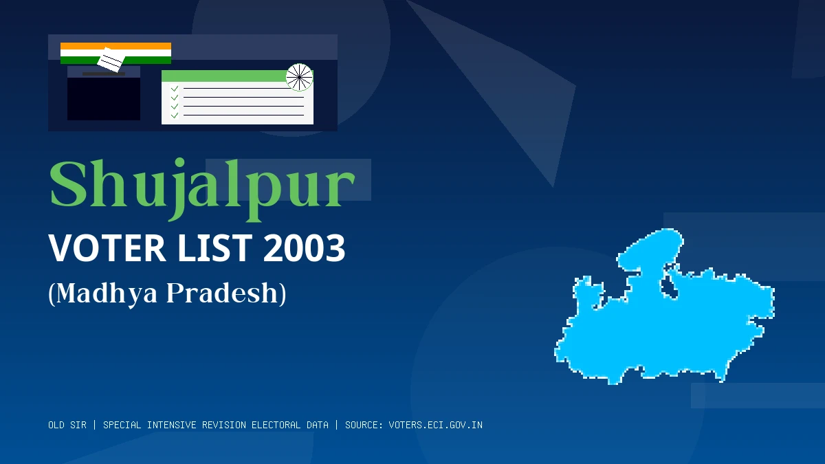 Shujalpur Voter List 2003 PDF Download Madhya Pradesh