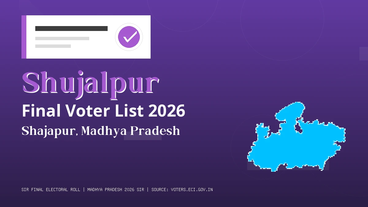 Shujalpur Final Voter List 2026 Madhya Pradesh