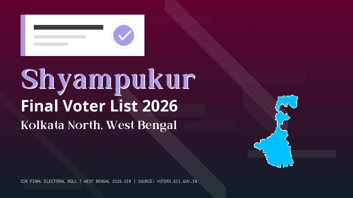Shyampukur Final Voter List 2026 West Bengal