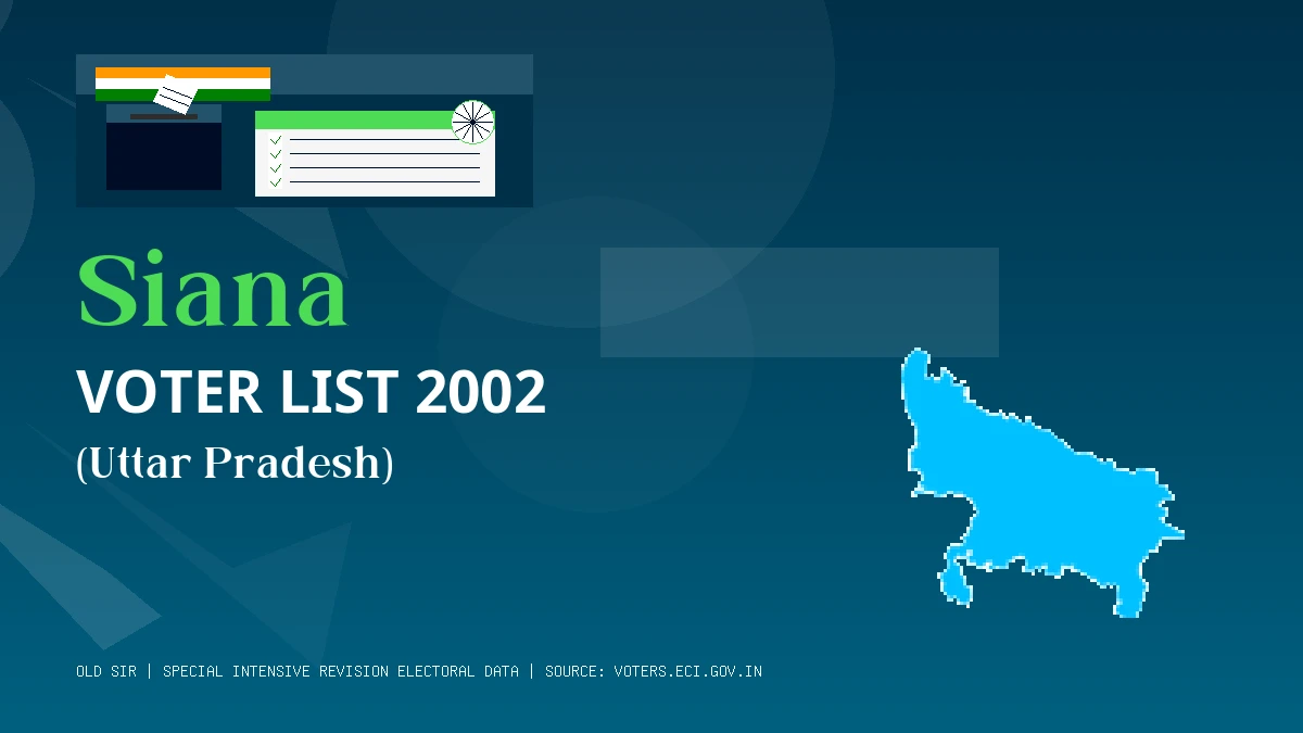 Siana Voter List 2002 PDF Download Uttar Pradesh
