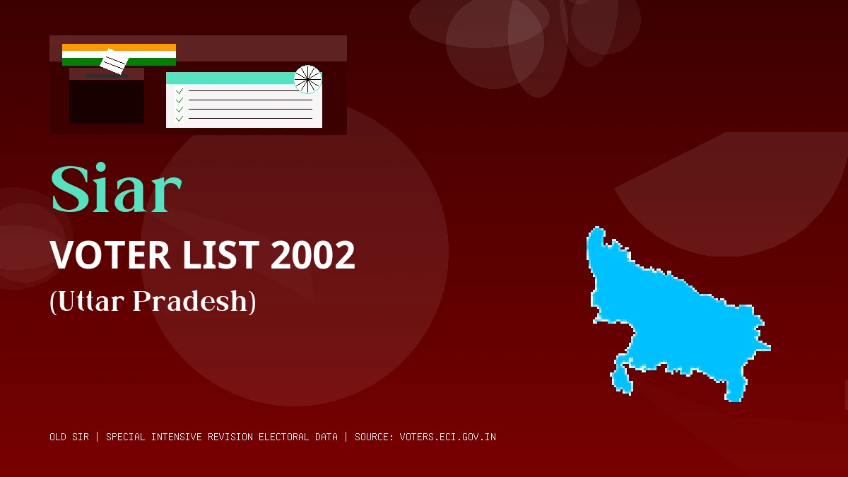 Siar Voter List 2002 PDF Download Uttar Pradesh