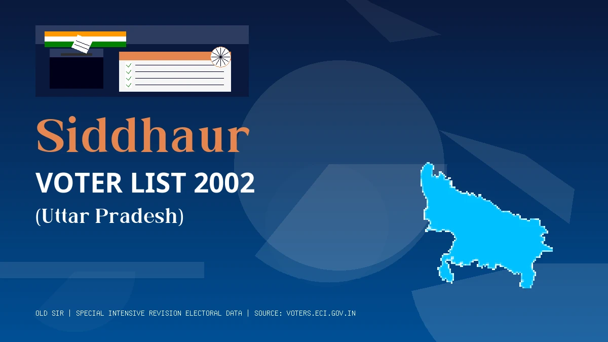 Siddhaur Voter List 2002 PDF Download Uttar Pradesh