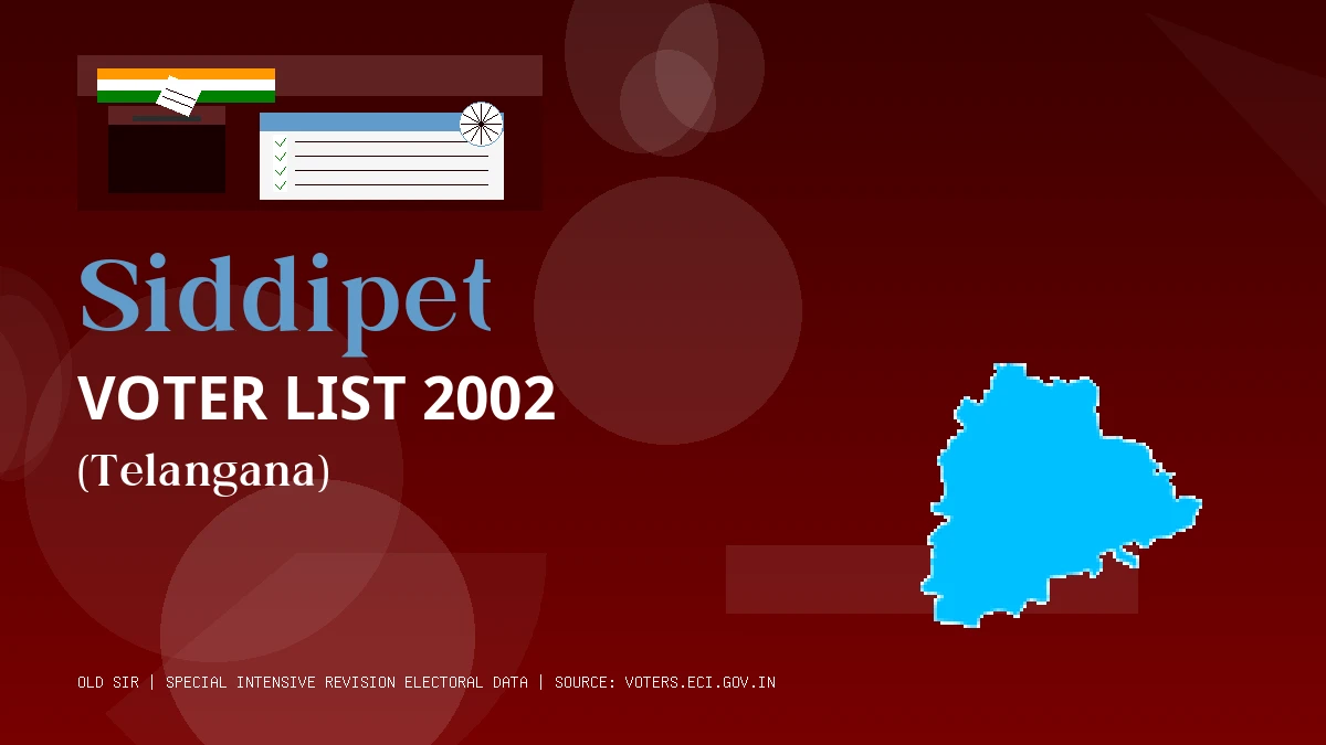 Siddipet Voter List 2002 PDF Download Telangana