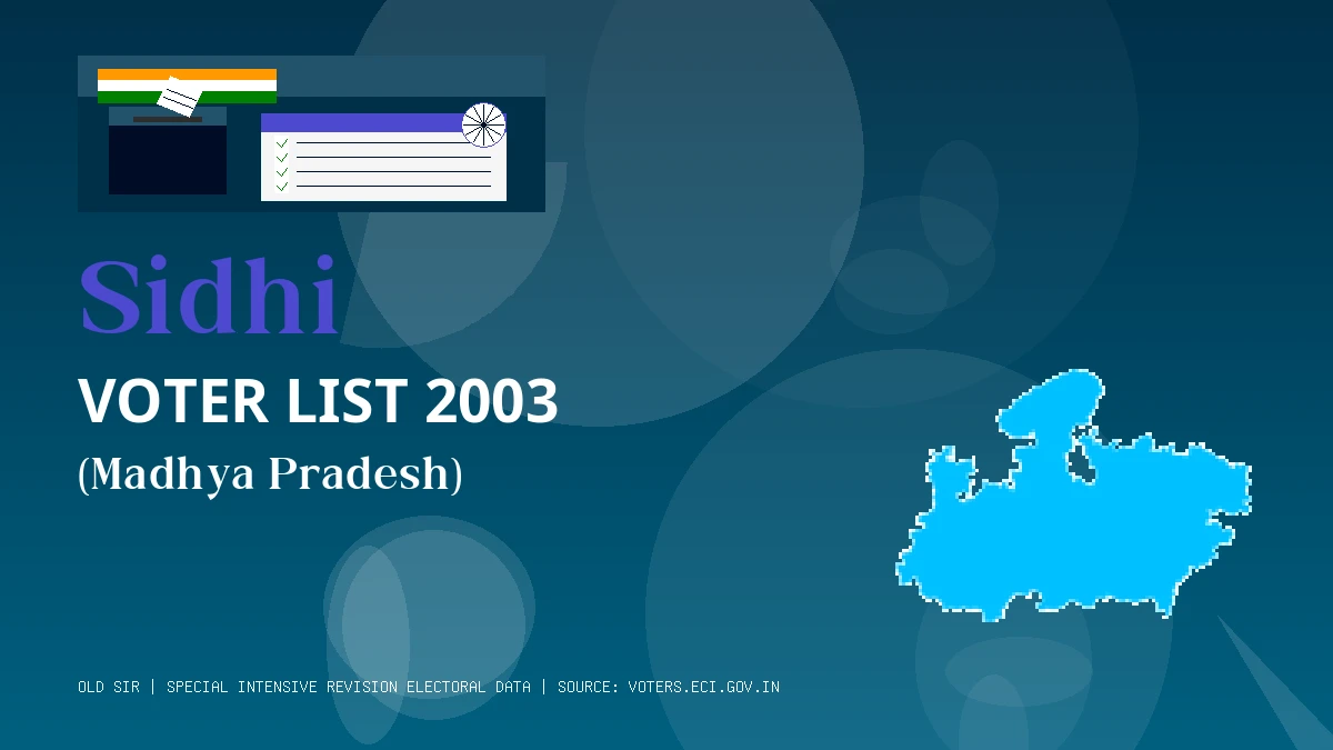 Sidhi Voter List 2003 PDF Download Madhya Pradesh