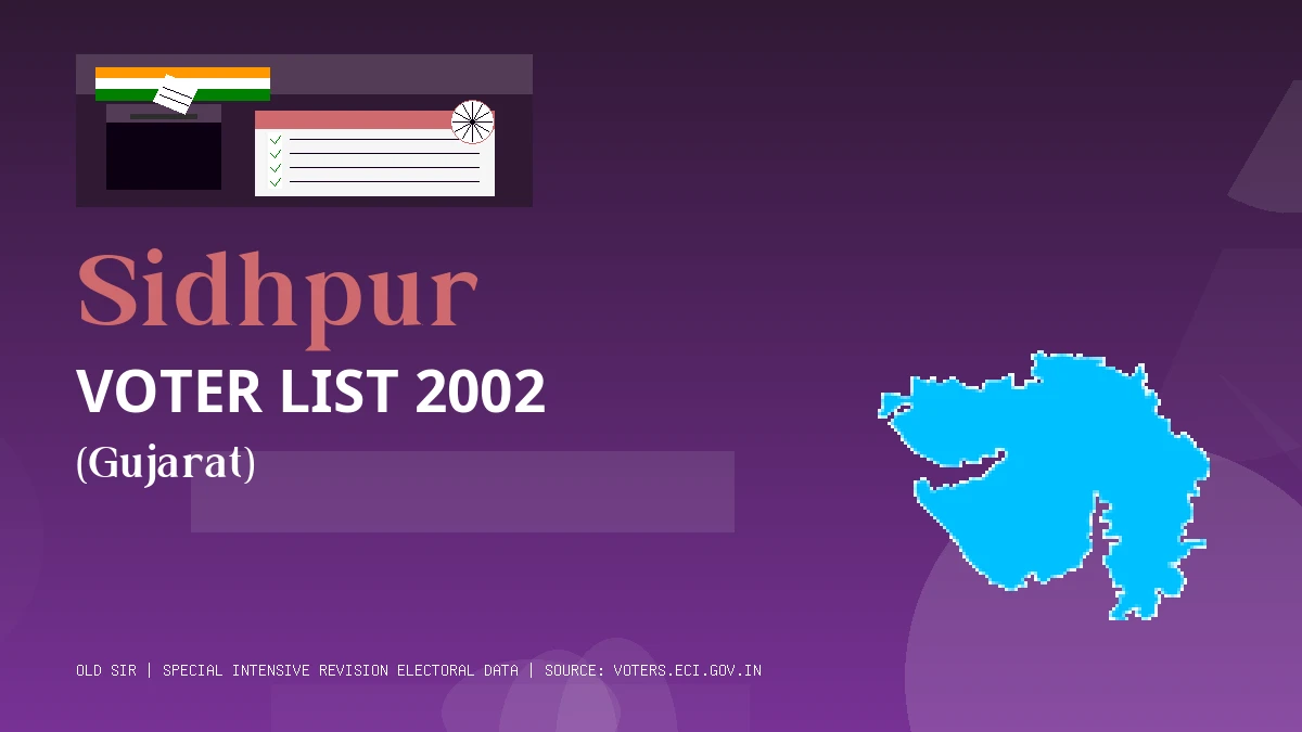 Sidhpur Voter List 2002 PDF Download Gujarat