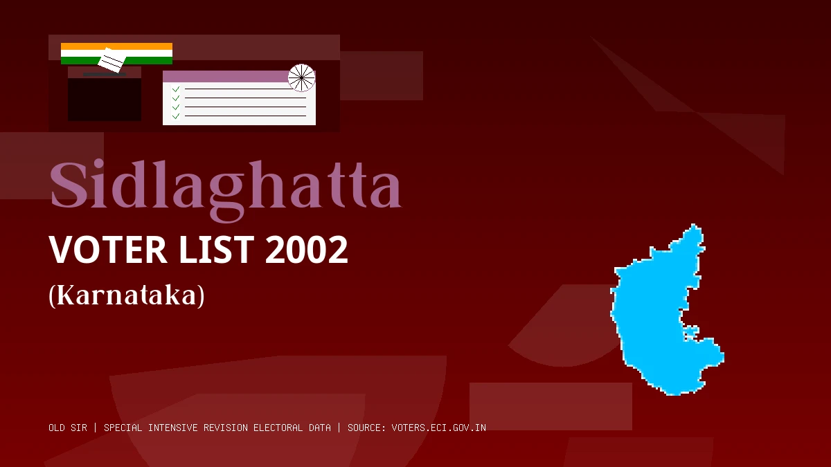 Sidlaghatta Voter List 2002 PDF Download Karnataka
