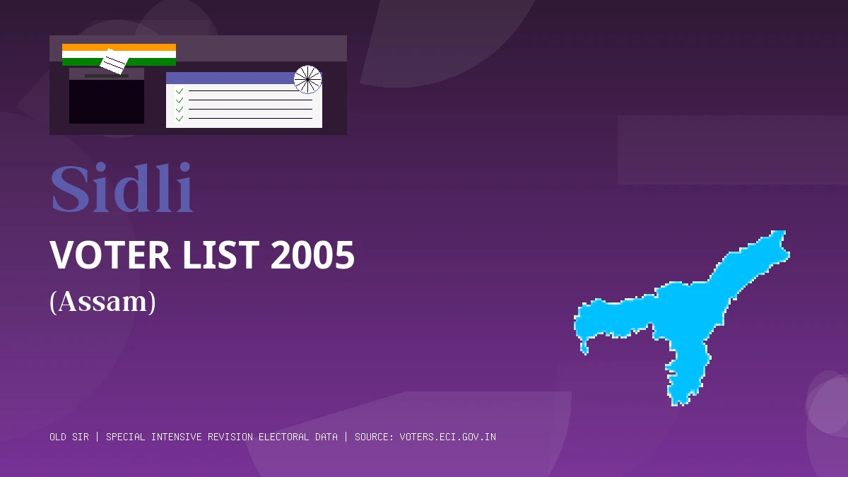 Sidli Voter List 2005 PDF Download Assam