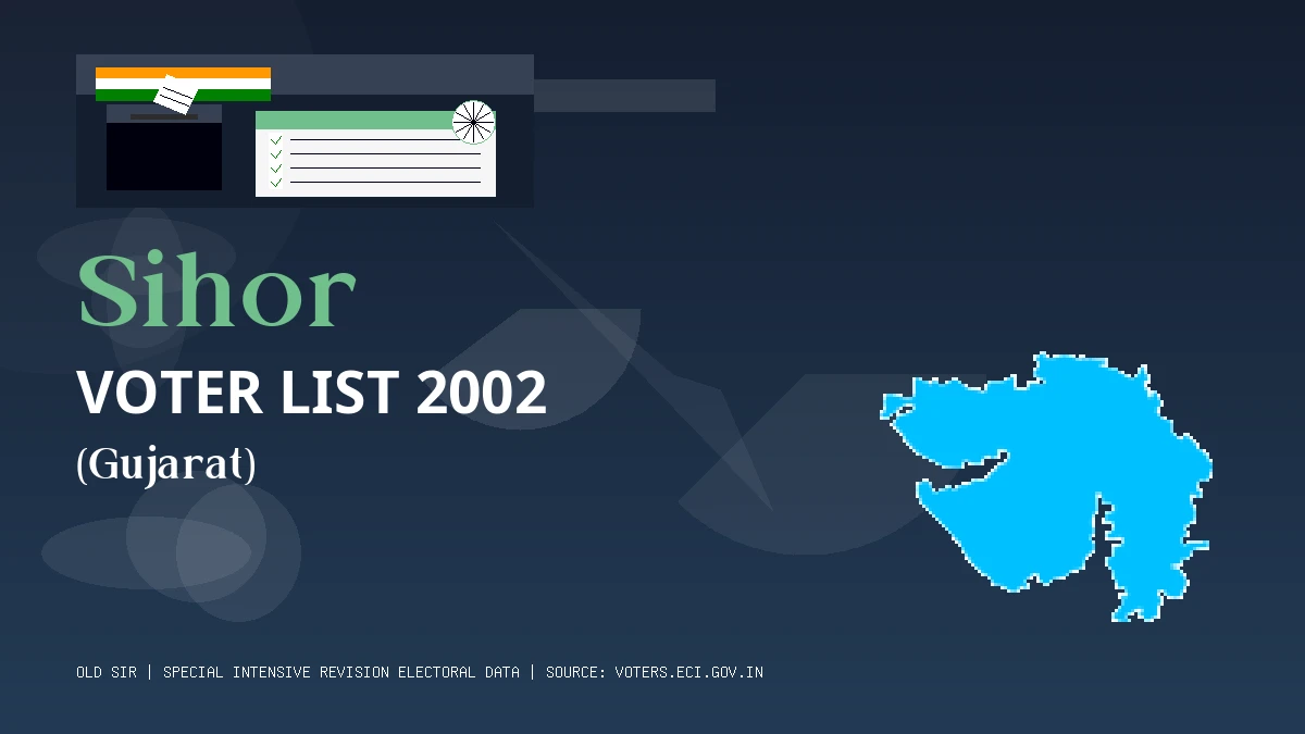 Sihor Voter List 2002 PDF Download Gujarat