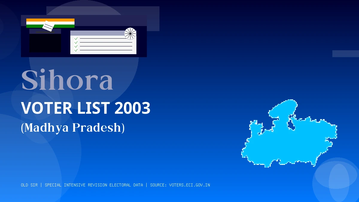 Sihora Voter List 2003 PDF Download Madhya Pradesh