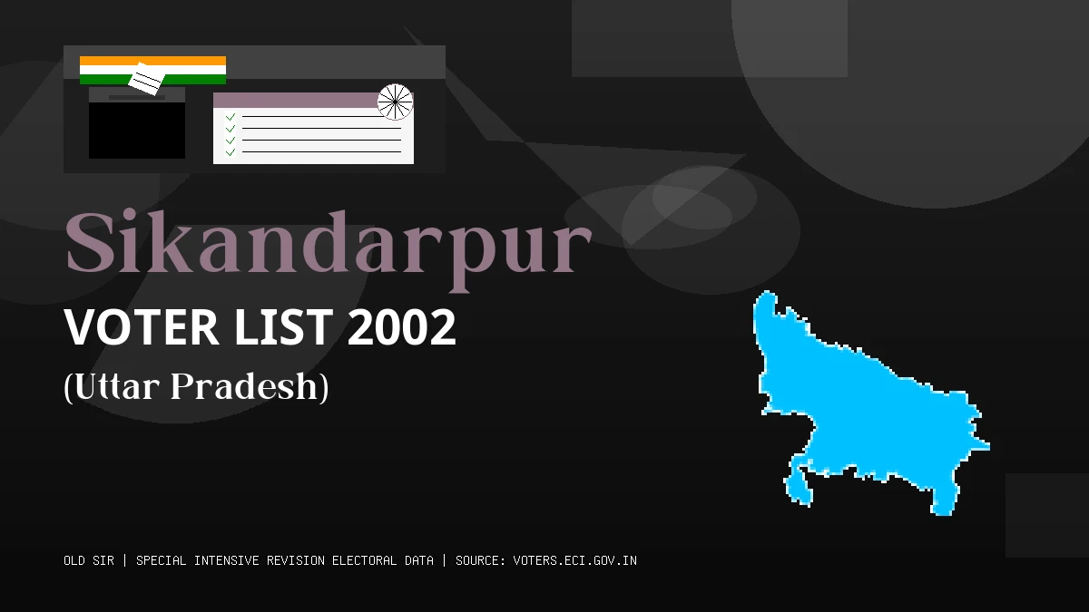Sikandarpur Voter List 2002 PDF Download Uttar Pradesh