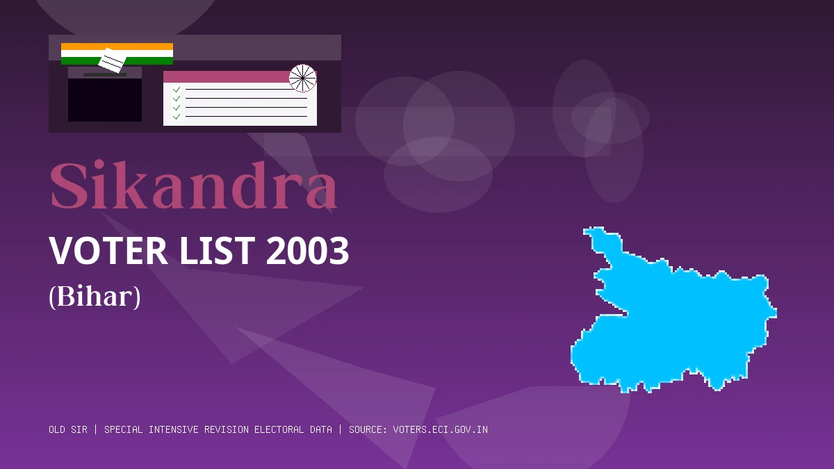 Sikandra Voter List 2003 PDF Download Bihar