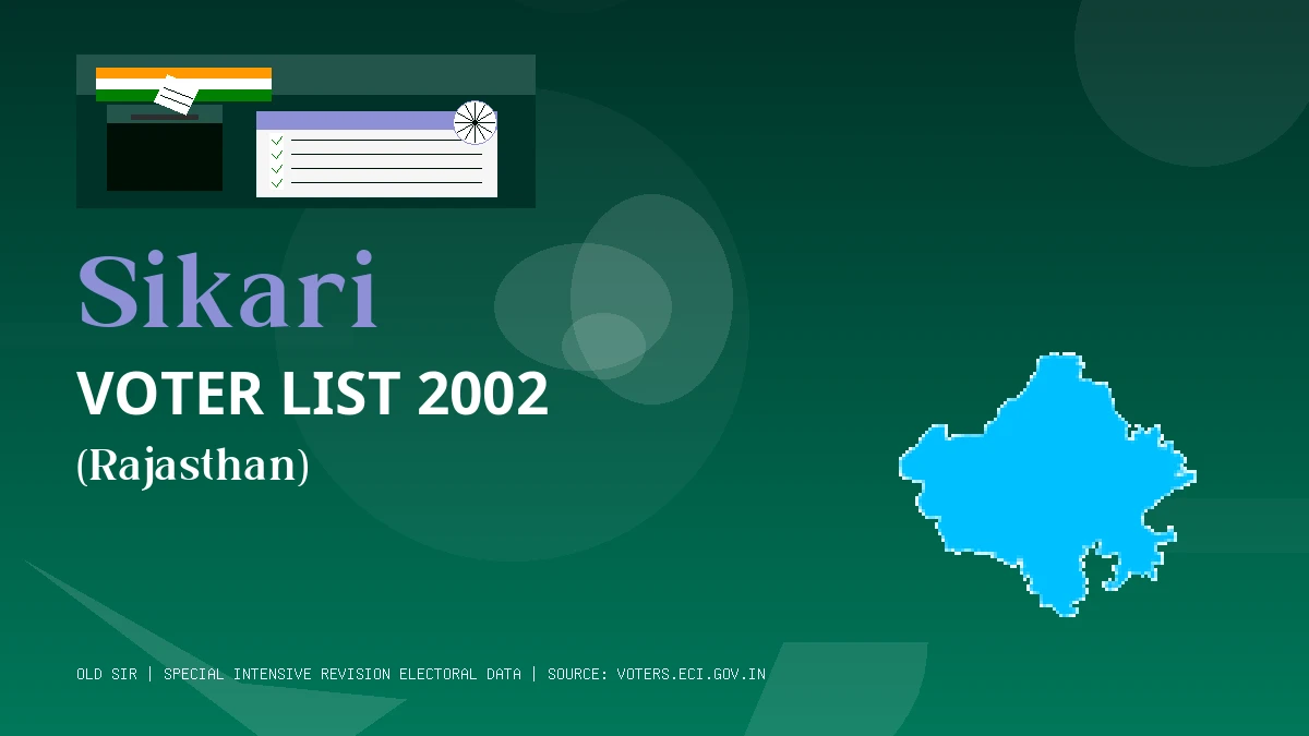 Sikari Voter List 2002 PDF Download Rajasthan
