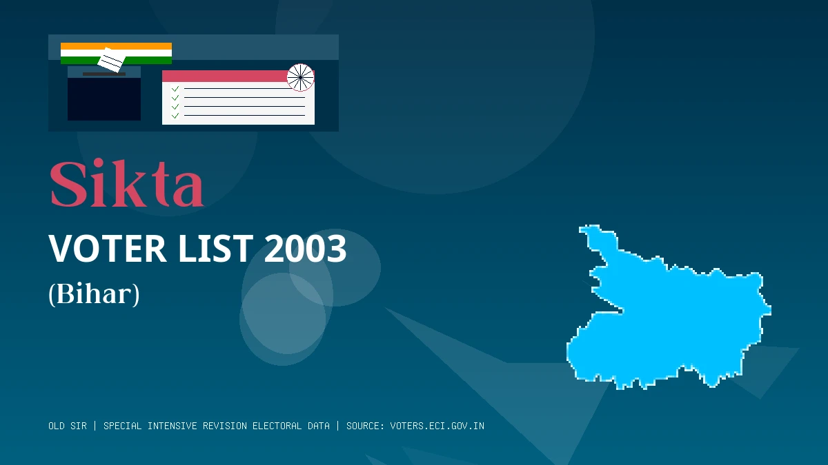 Sikta Voter List 2003 PDF Download Bihar