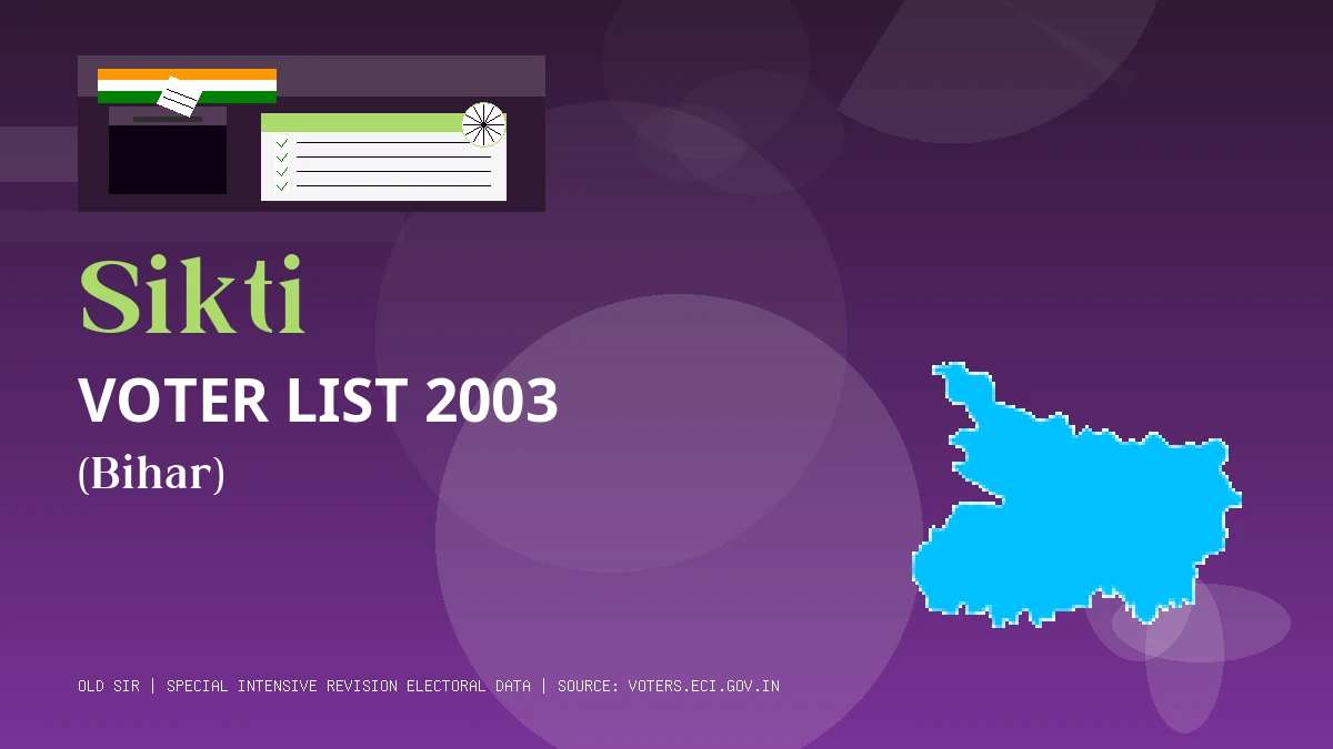 Sikti Voter List 2003 PDF Download Bihar