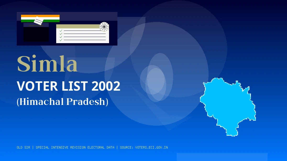 Simla Voter List 2002 PDF Download Himachal Pradesh