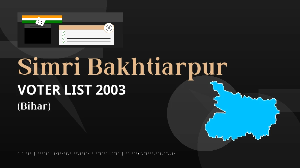 Simri Bakhtiarpur Voter List 2003 PDF Download Bihar