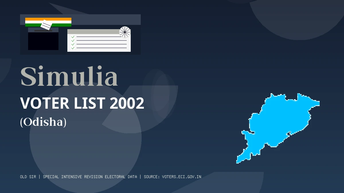Simulia Voter List 2002 PDF Download Odisha