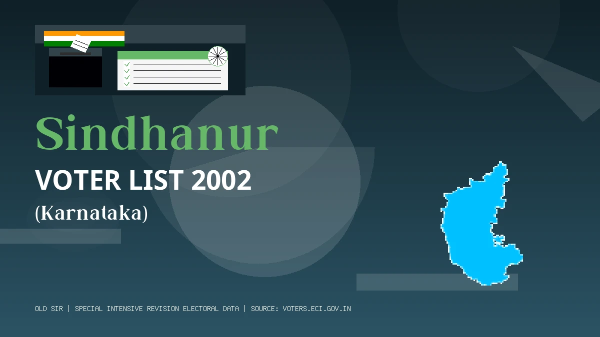 Sindhanur Voter List 2002 PDF Download Karnataka