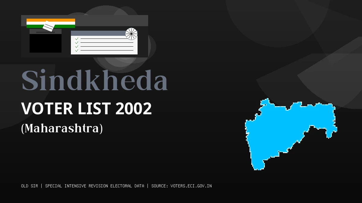 Sindkheda Voter List 2002 PDF Download Maharashtra