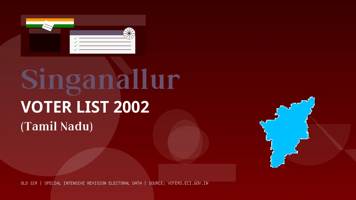 Singanallur Voter List 2002 PDF Download Tamil Nadu