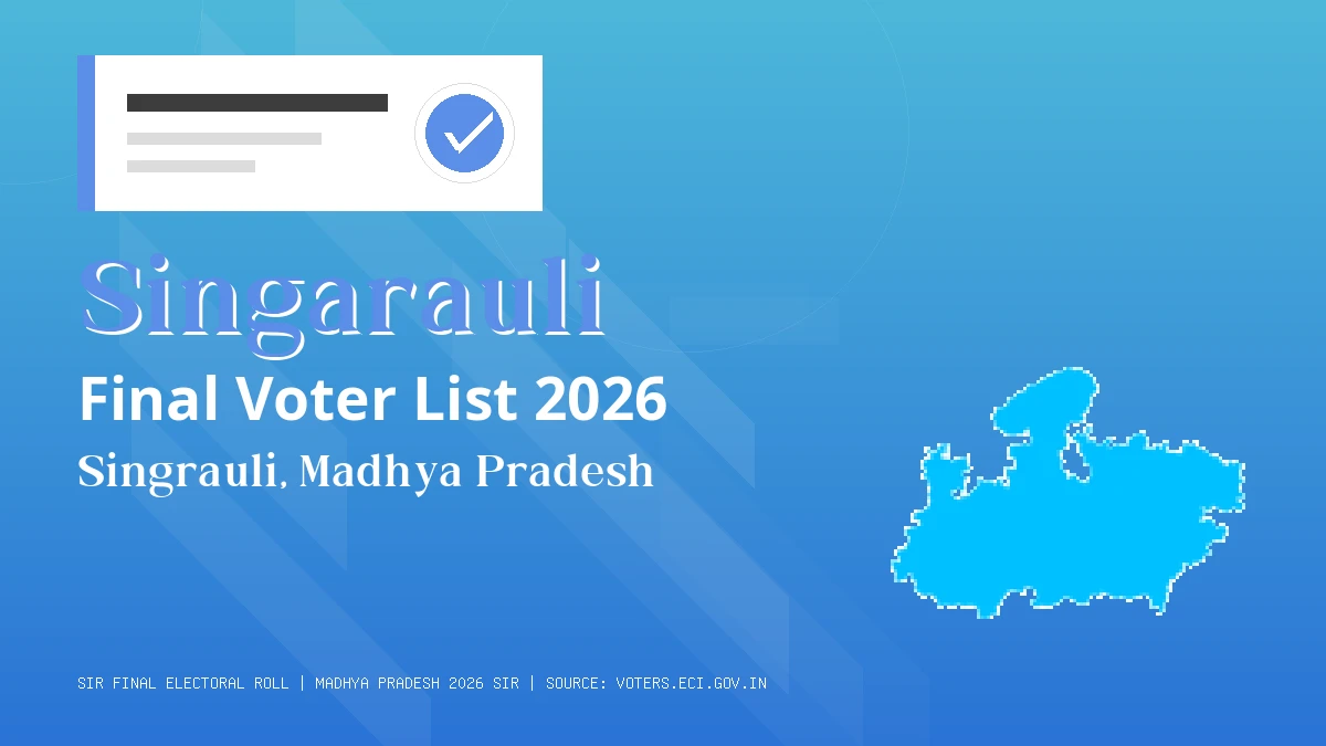 Singarauli Final Voter List 2026 Madhya Pradesh