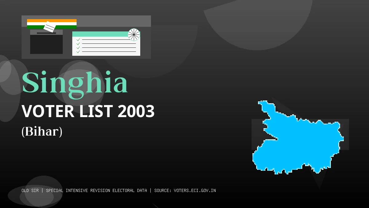 Singhia Voter List 2003 PDF Download Bihar