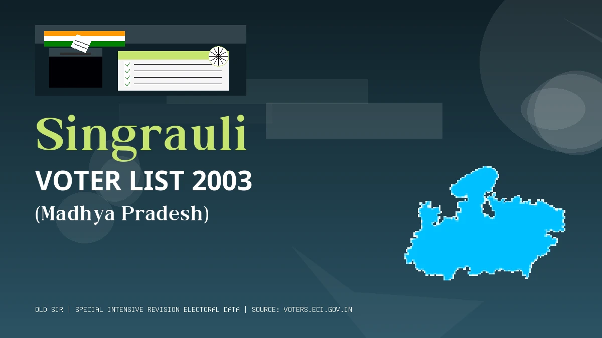 Singrauli Voter List 2003 PDF Download Madhya Pradesh