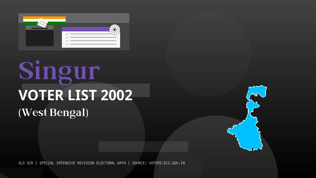Singur Voter List 2002 PDF Download West Bengal
