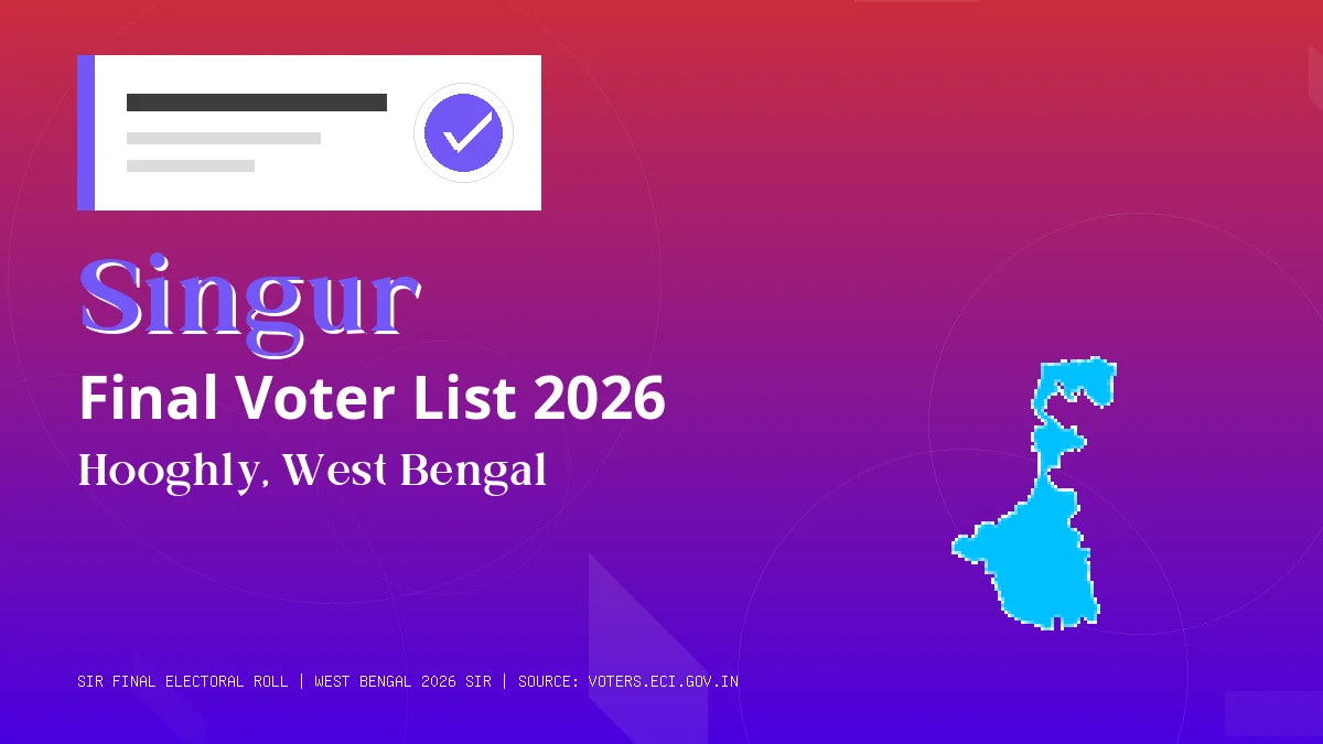 Singur Final Voter List 2026 West Bengal