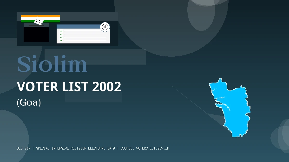 Siolim Voter List 2002 PDF Download Goa