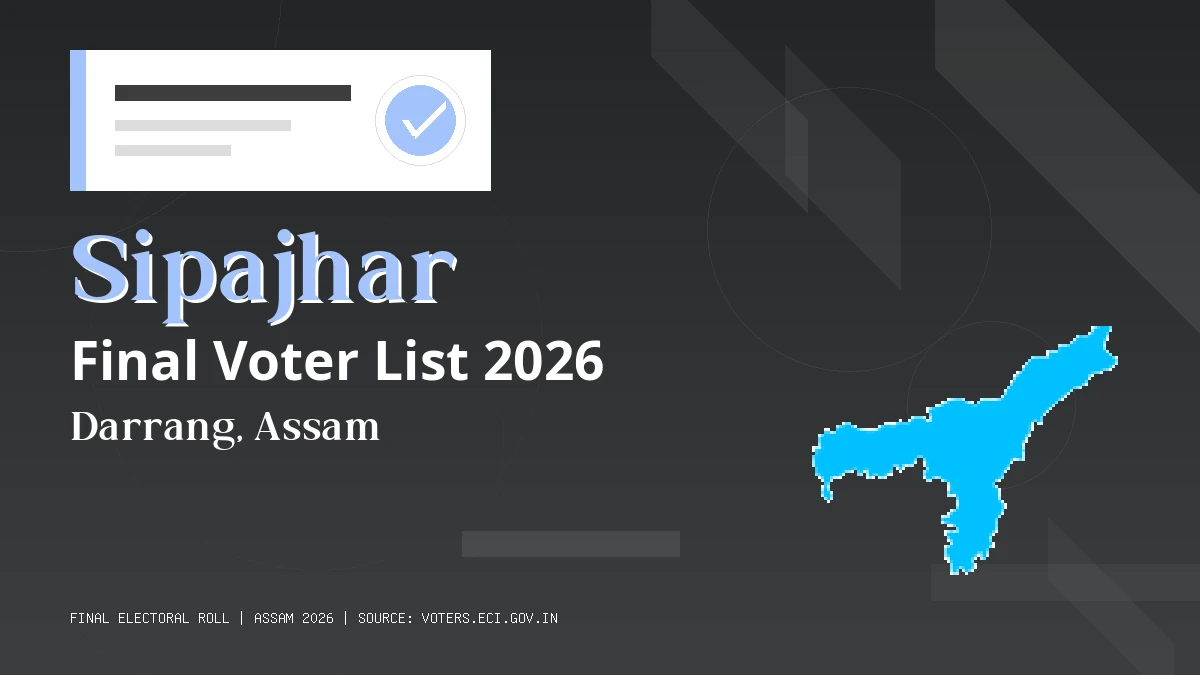 Sipajhar Final Voter List 2026 Assam