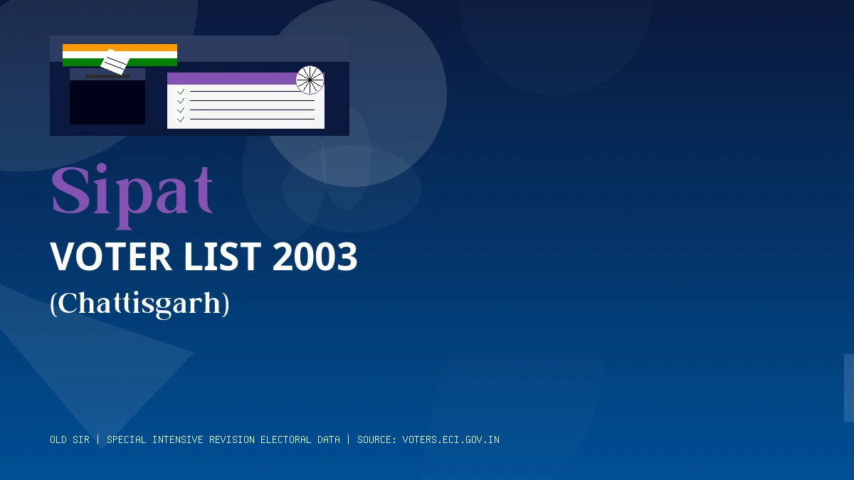 Sipat Voter List 2003 PDF Download Chattisgarh
