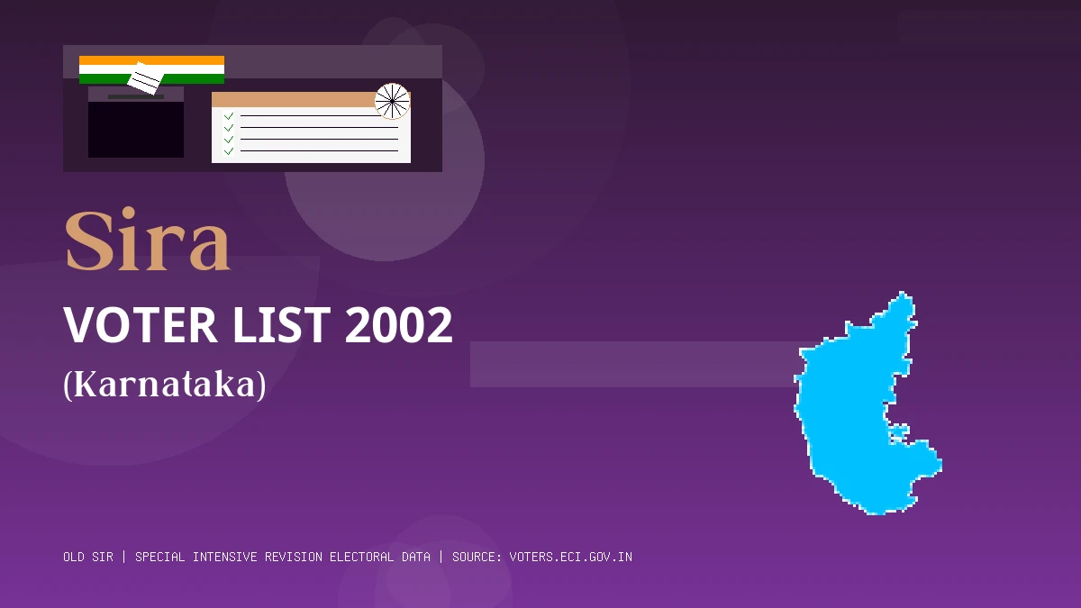 Sira Voter List 2002 PDF Download Karnataka