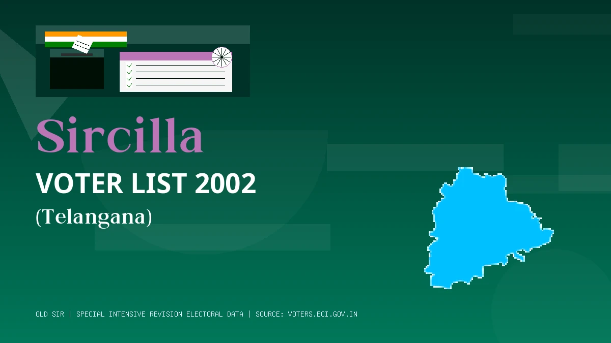 Sircilla Voter List 2002 PDF Download Telangana