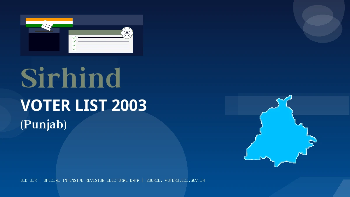 Sirhind Voter List 2003 PDF Download Punjab