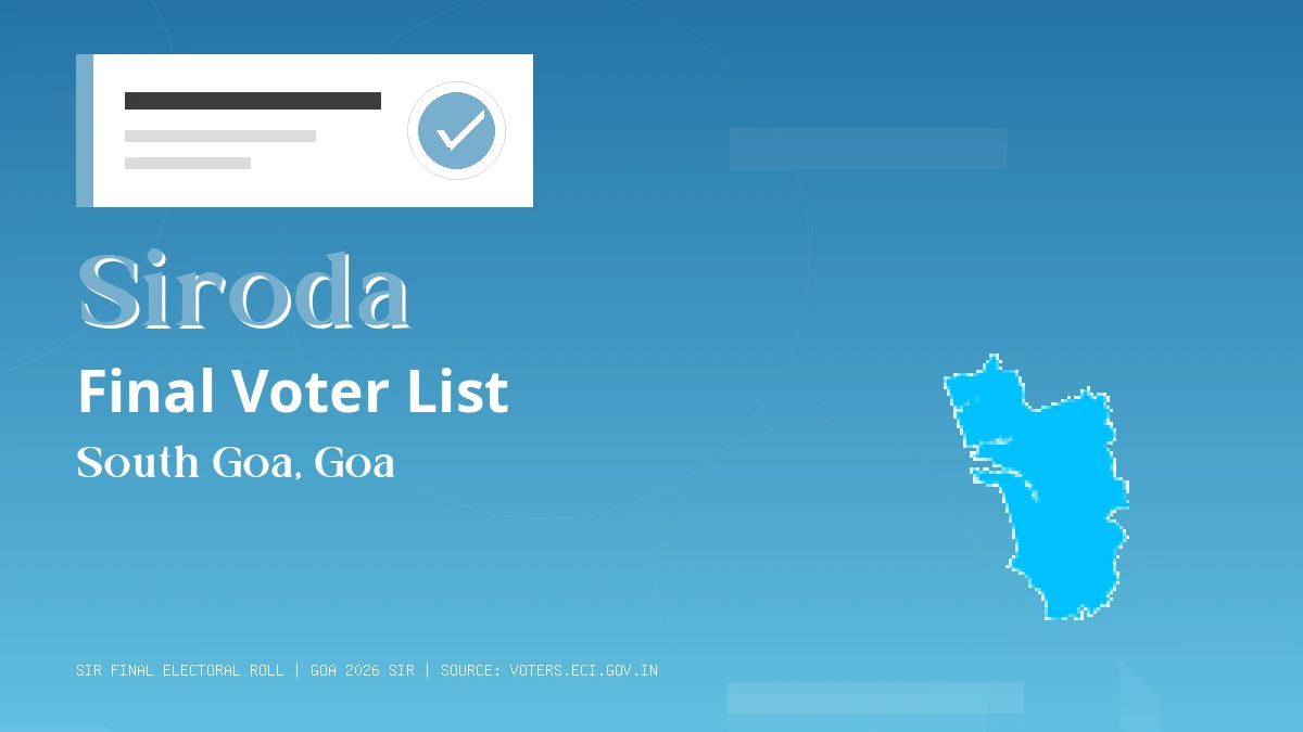 Siroda Final Voter List Goa