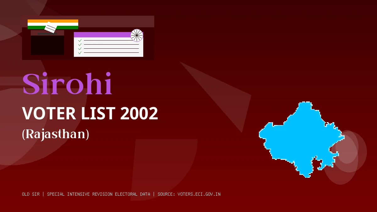 Sirohi Voter List 2002 PDF Download Rajasthan