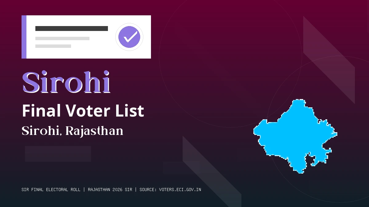 Sirohi Final Voter List Rajasthan
