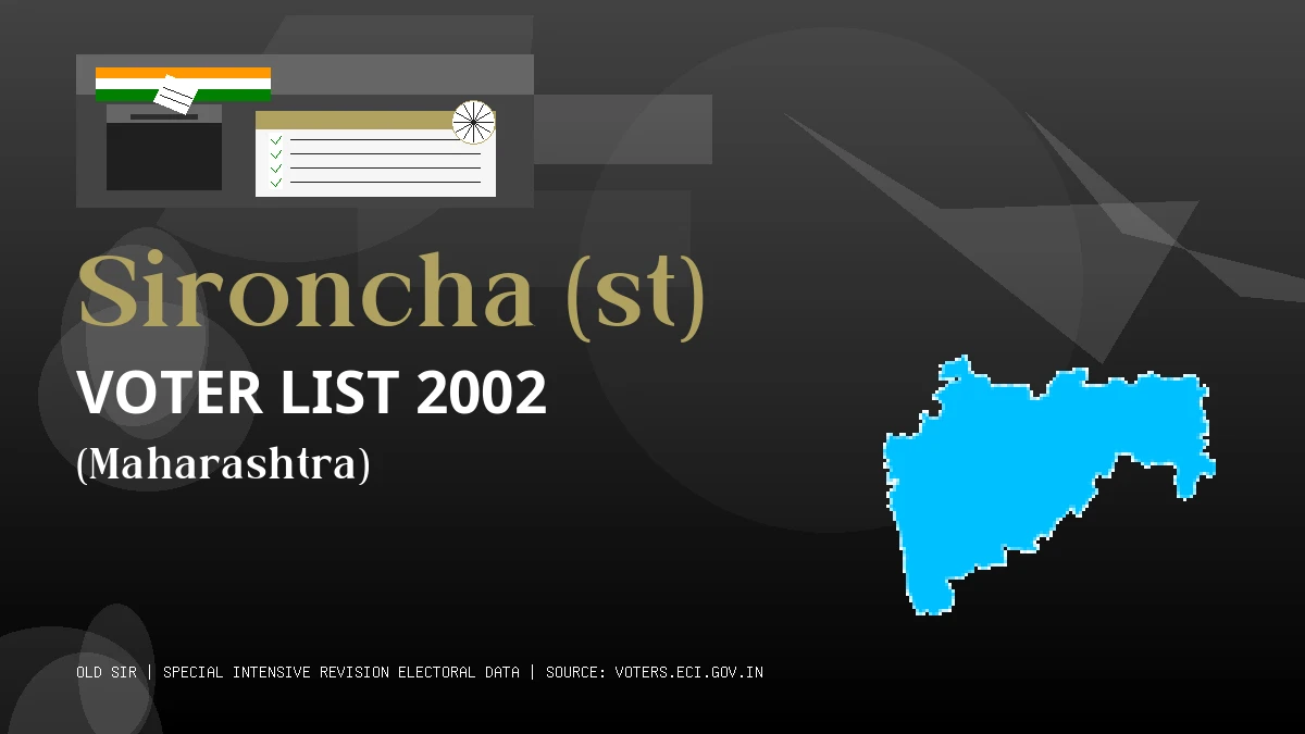 Sironcha (st) Voter List 2002 PDF Download Maharashtra