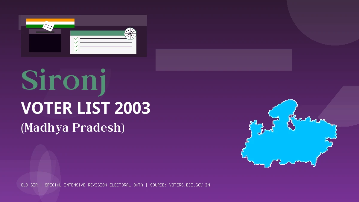 Sironj Voter List 2003 PDF Download Madhya Pradesh
