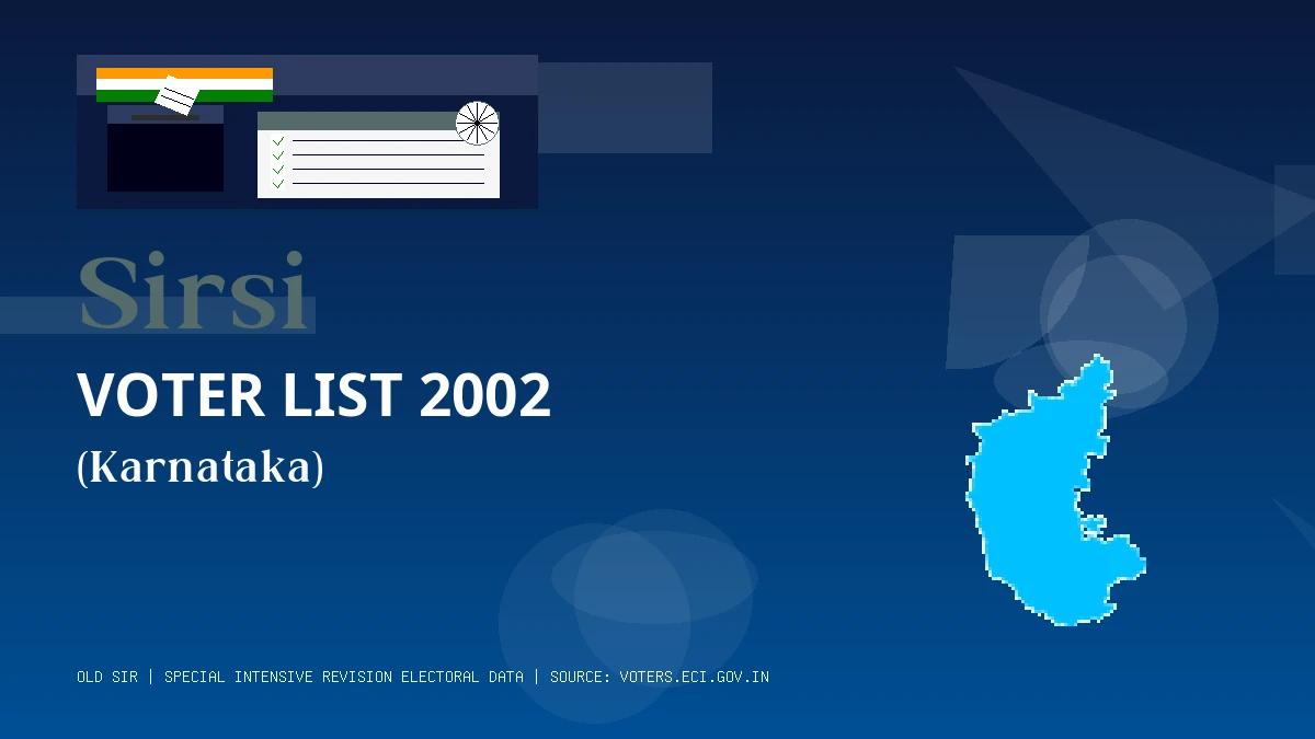 Sirsi Voter List 2002 PDF Download Karnataka