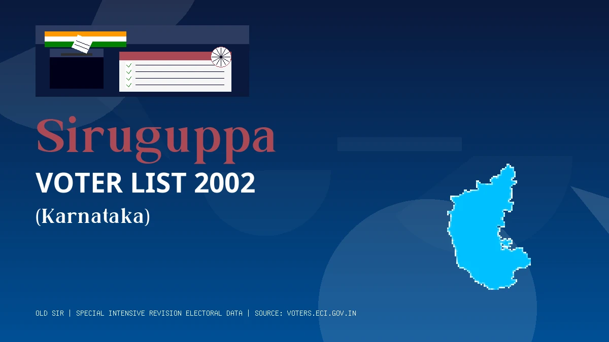 Siruguppa Voter List 2002 PDF Download Karnataka