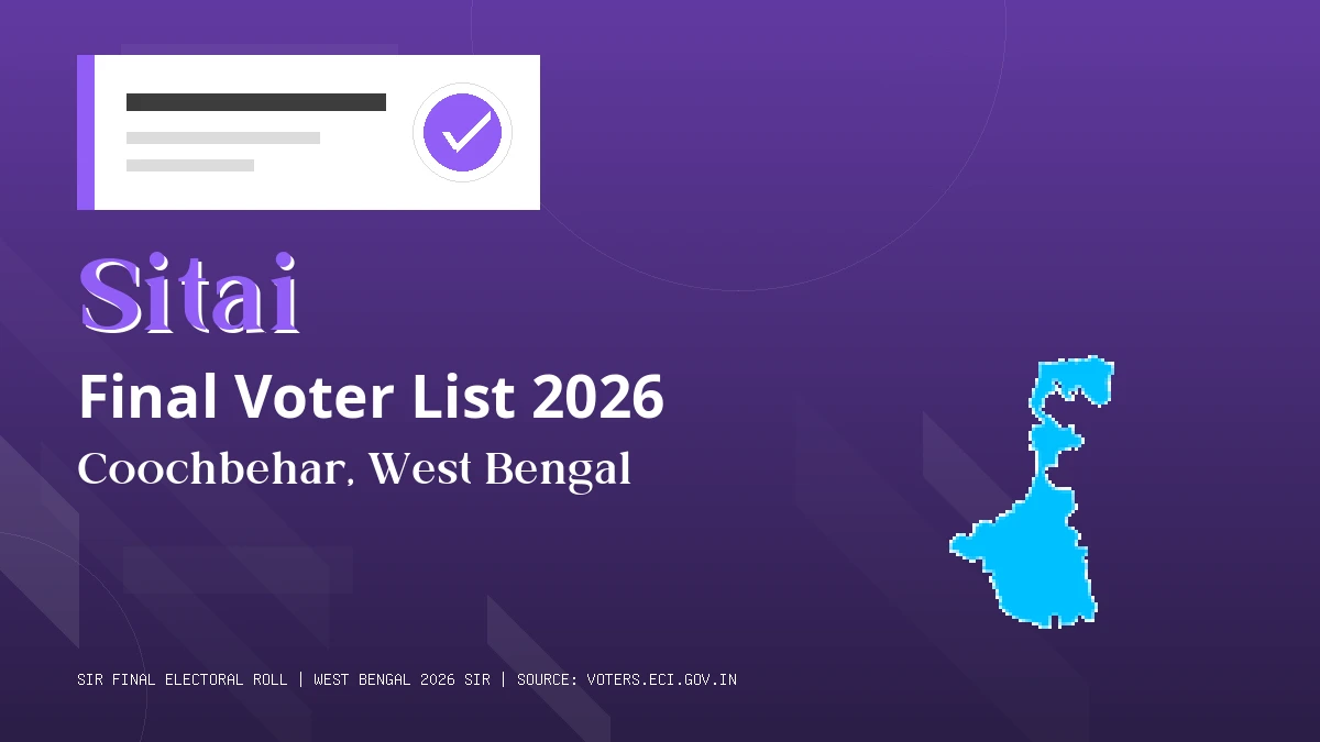 Sitai Final Voter List 2026 West Bengal