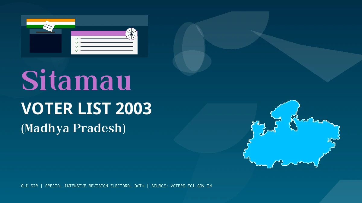 Sitamau Voter List 2003 PDF Download Madhya Pradesh
