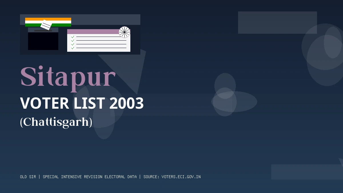Sitapur Voter List 2003 PDF Download Chattisgarh