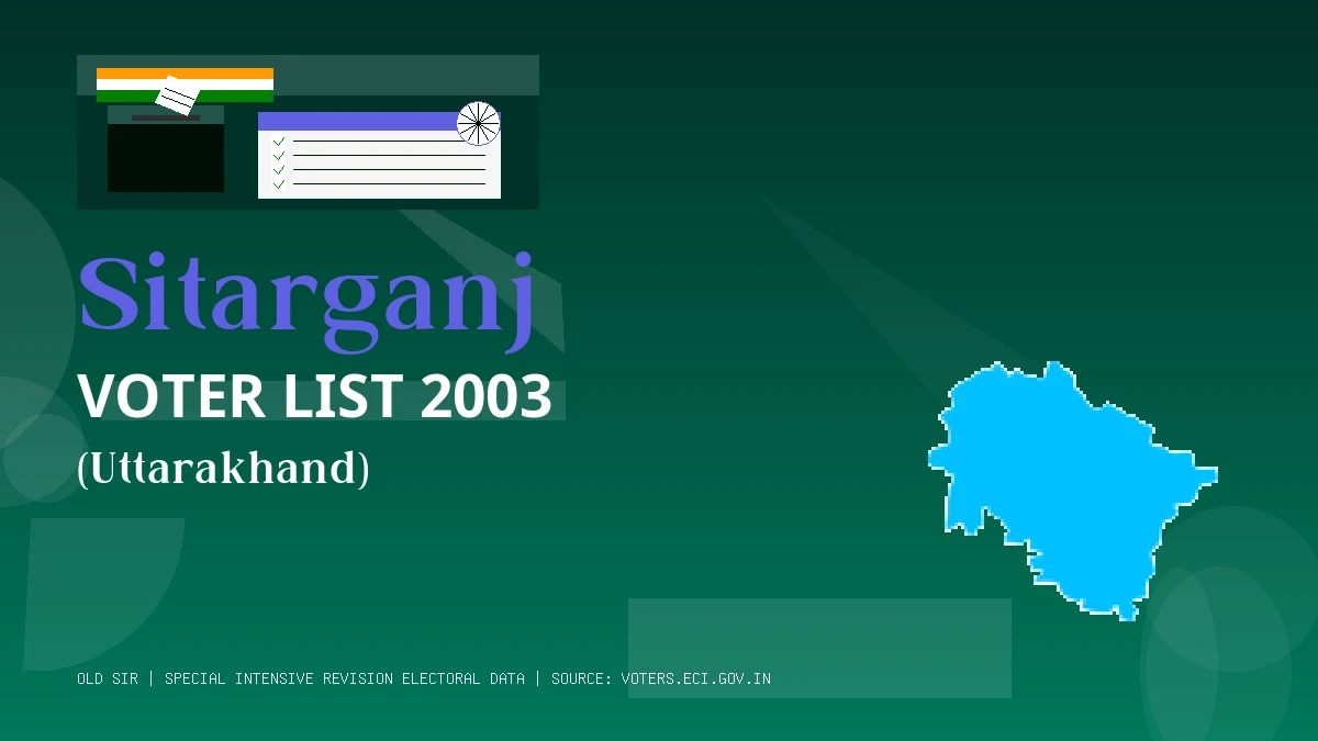 Sitarganj Voter List 2003 PDF Download Uttarakhand